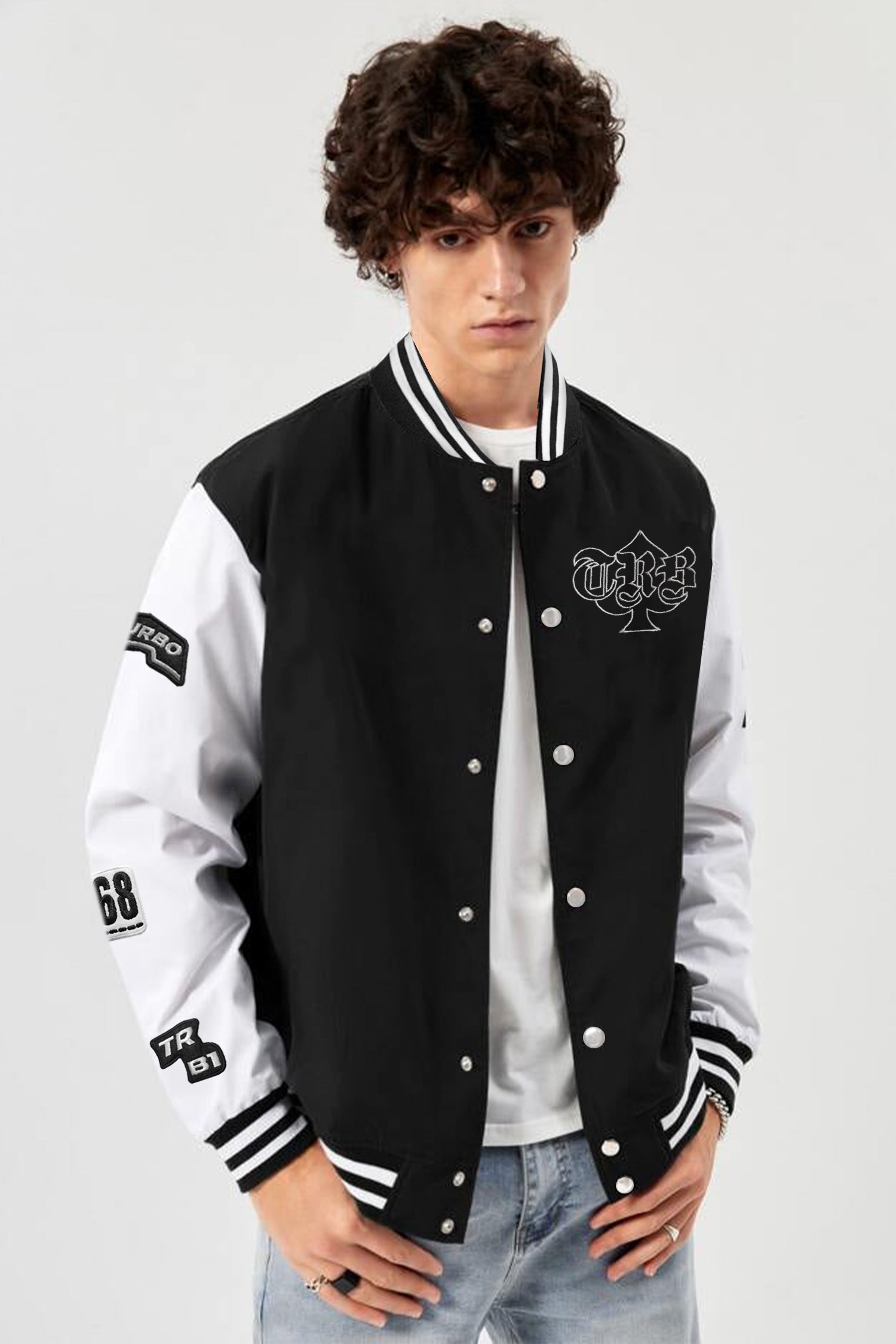 Turbo Contrast Tone Men's Varsity Jacket