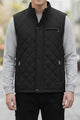 Stone Quilted Imported Men's Gilet In Black