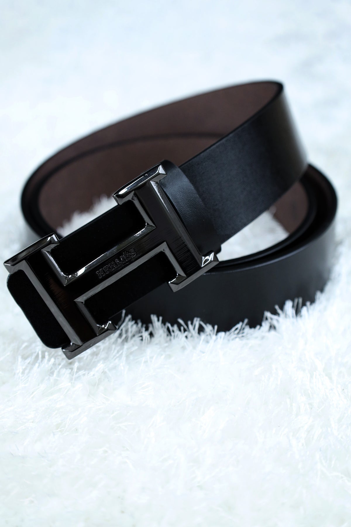 Hrmes Metal Alloy Automatic Buckle Branded Belt