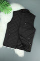 Stone Quilted Imported Men's Gilet In Black