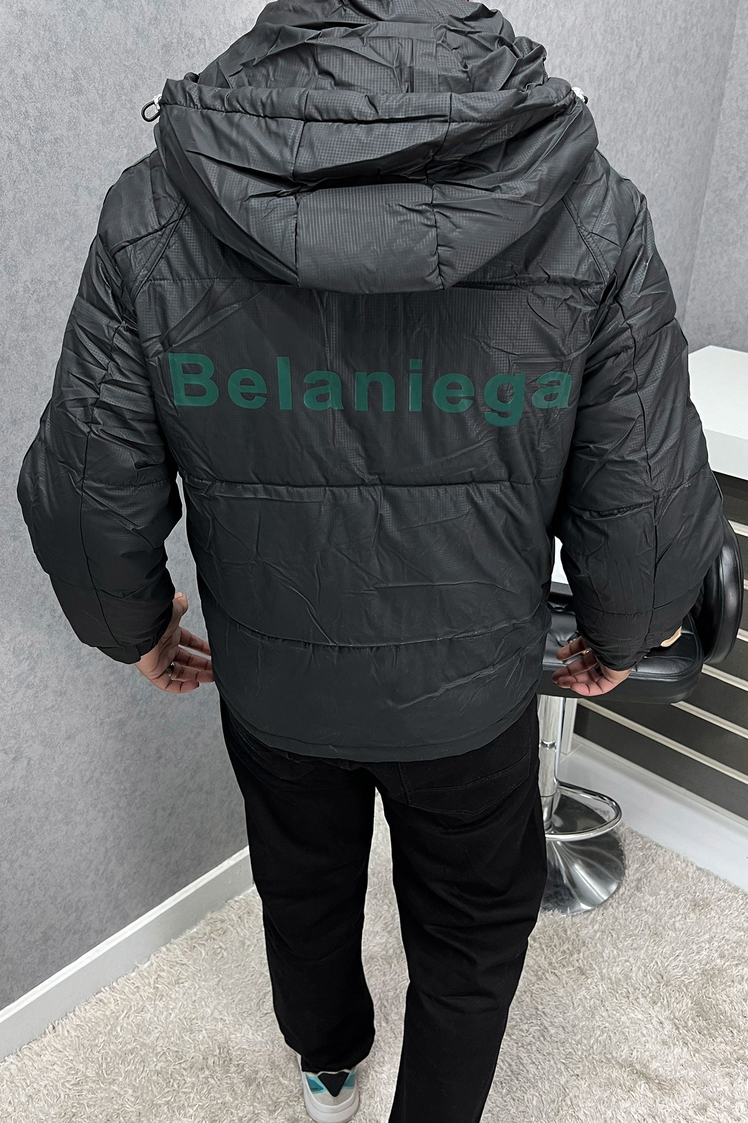 Blcniga Strip Style Padded Imported Puffer Jacket