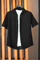 Turbo Designer Motif Embossed Casual Shirt In Black