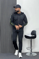 Turbo Hood Style Men Zipper Tracksuit