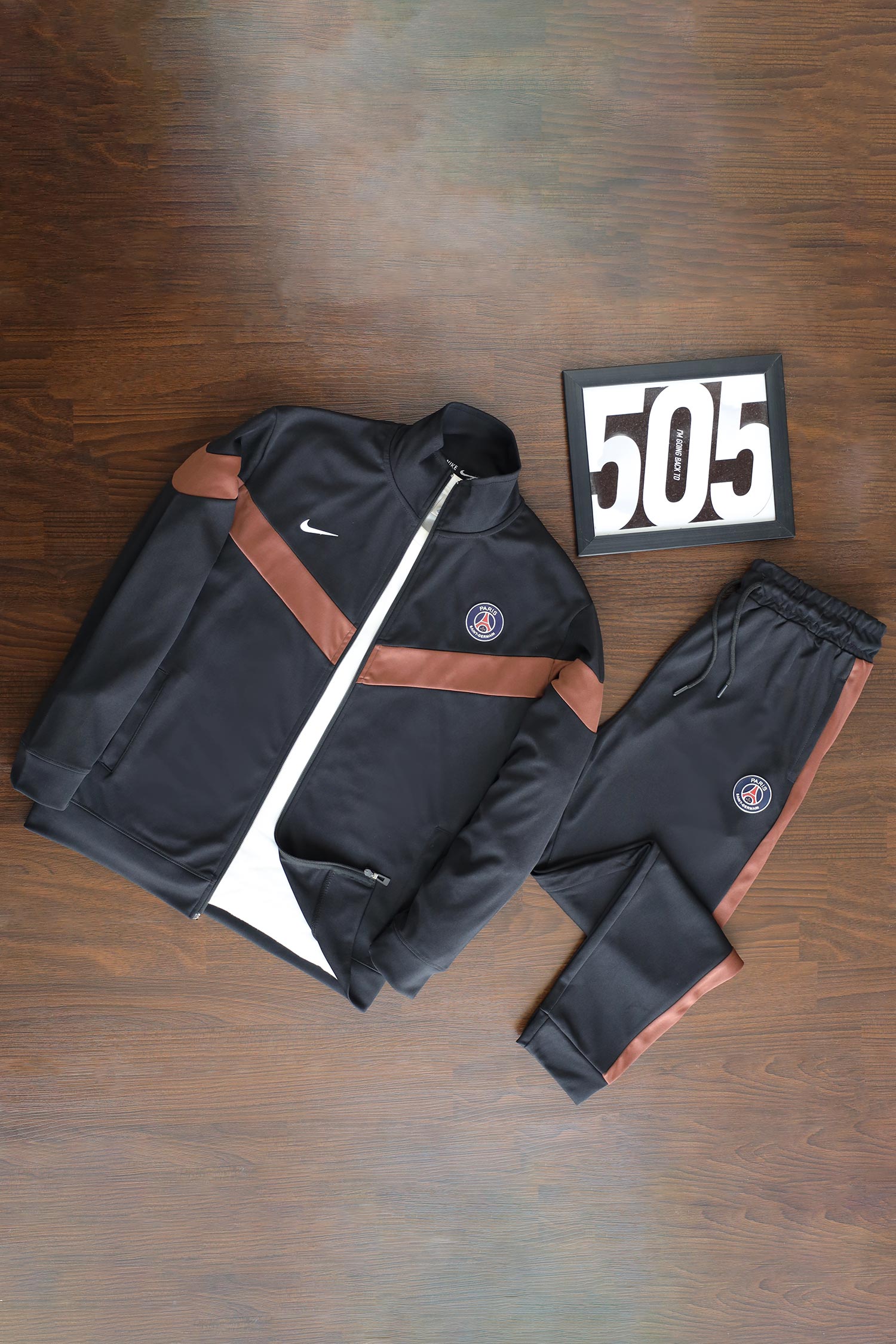 Nke Diagonal V Panel Signature Full Zipper Tracksuit