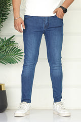 Turbo 'Knitted' Edge Ankle-Fit Jeans In Blue