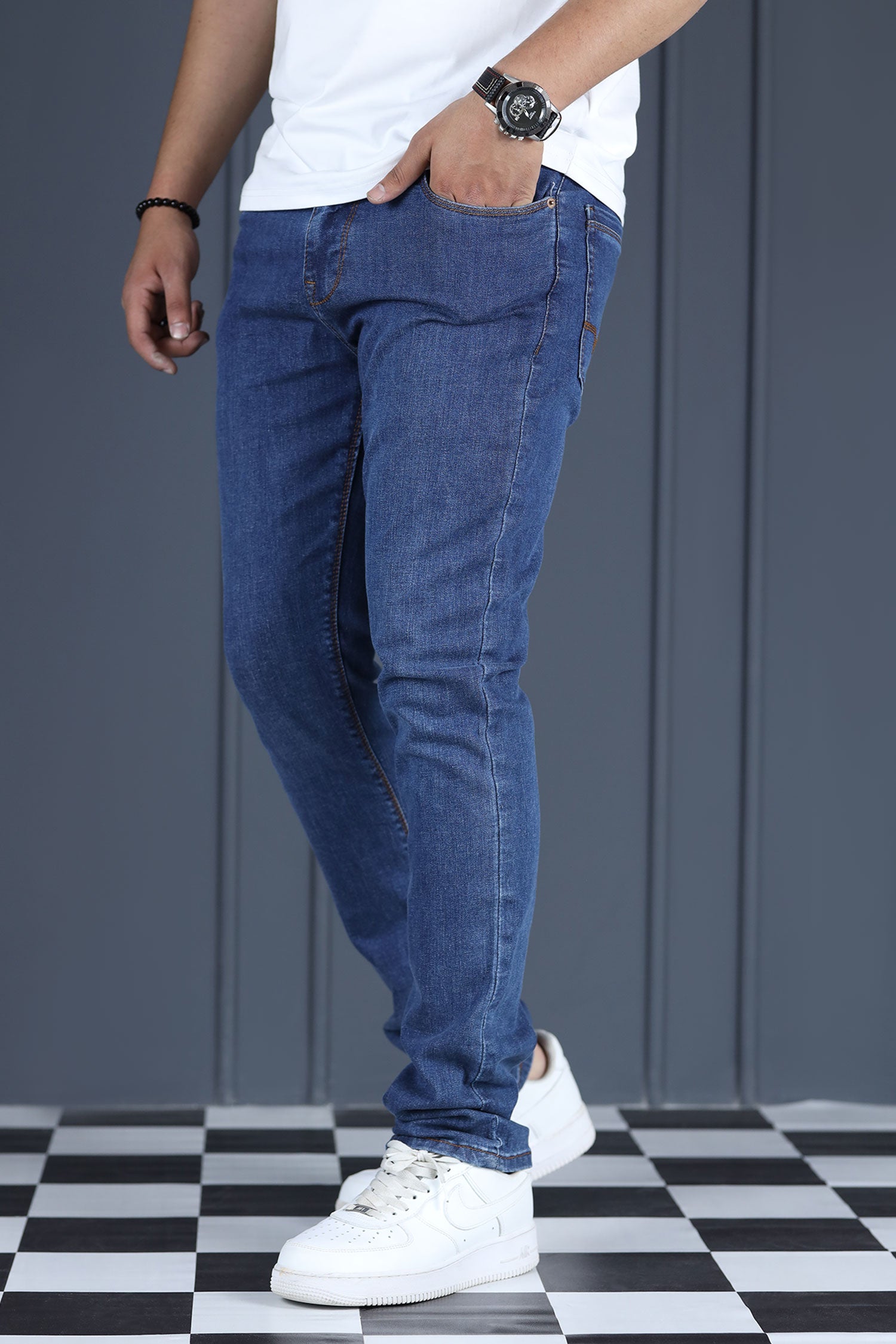 Smart World Slim Fit Turbo Jeans In Blue