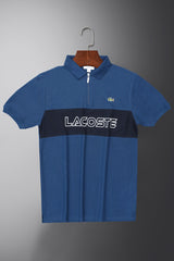 Lcste Color-Block Panel Men's Polo Shirt In Blue