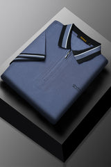 Turbo Contrast Tone Zip Collar Men's Polo Shirt