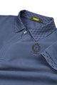 Turbo Abstract Zip Collar Men's Polo Shirt In Blue