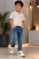 Turbo Straight-Cut Jeans For Boys In Blue