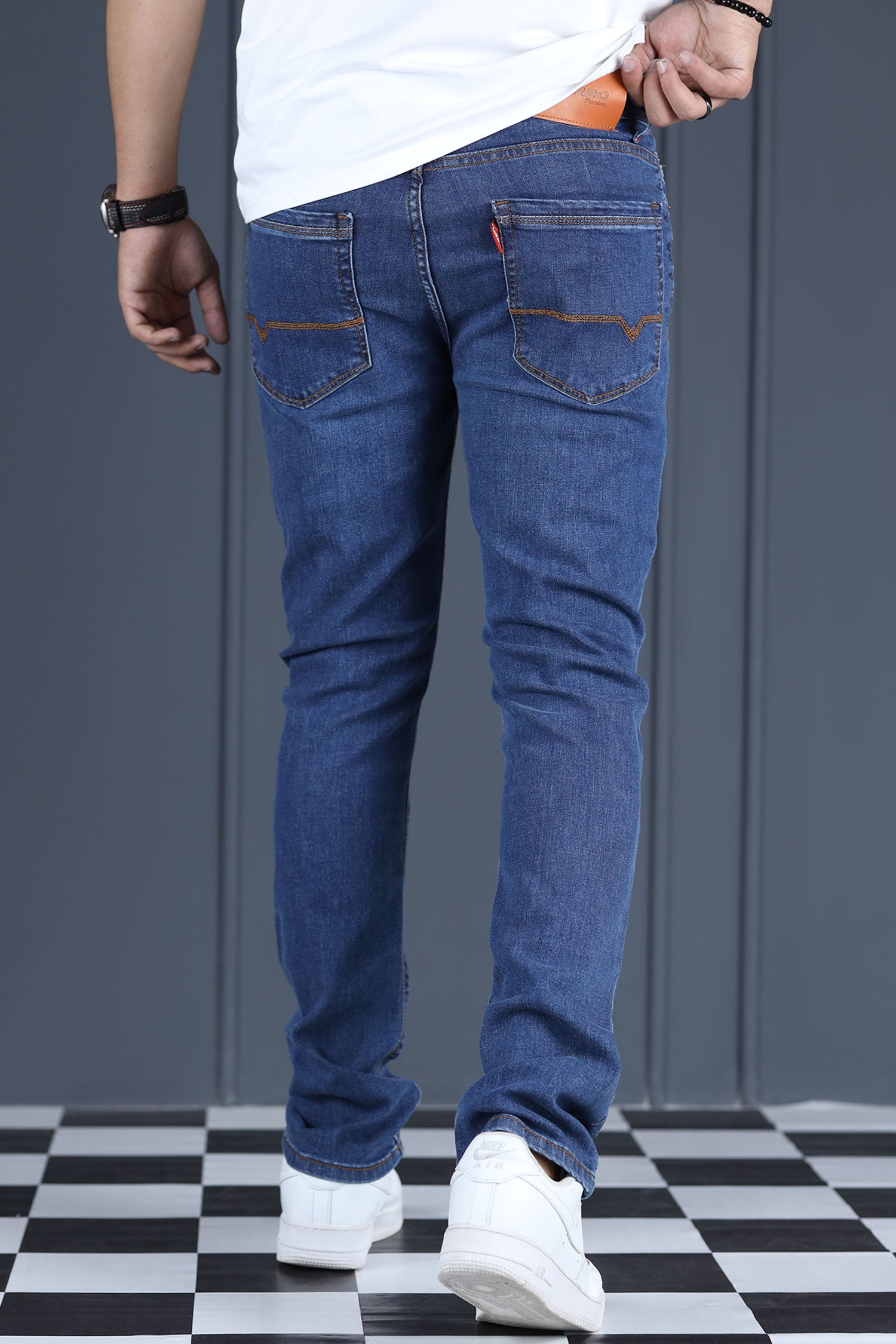 Smart World Slim Fit Turbo Jeans In Blue