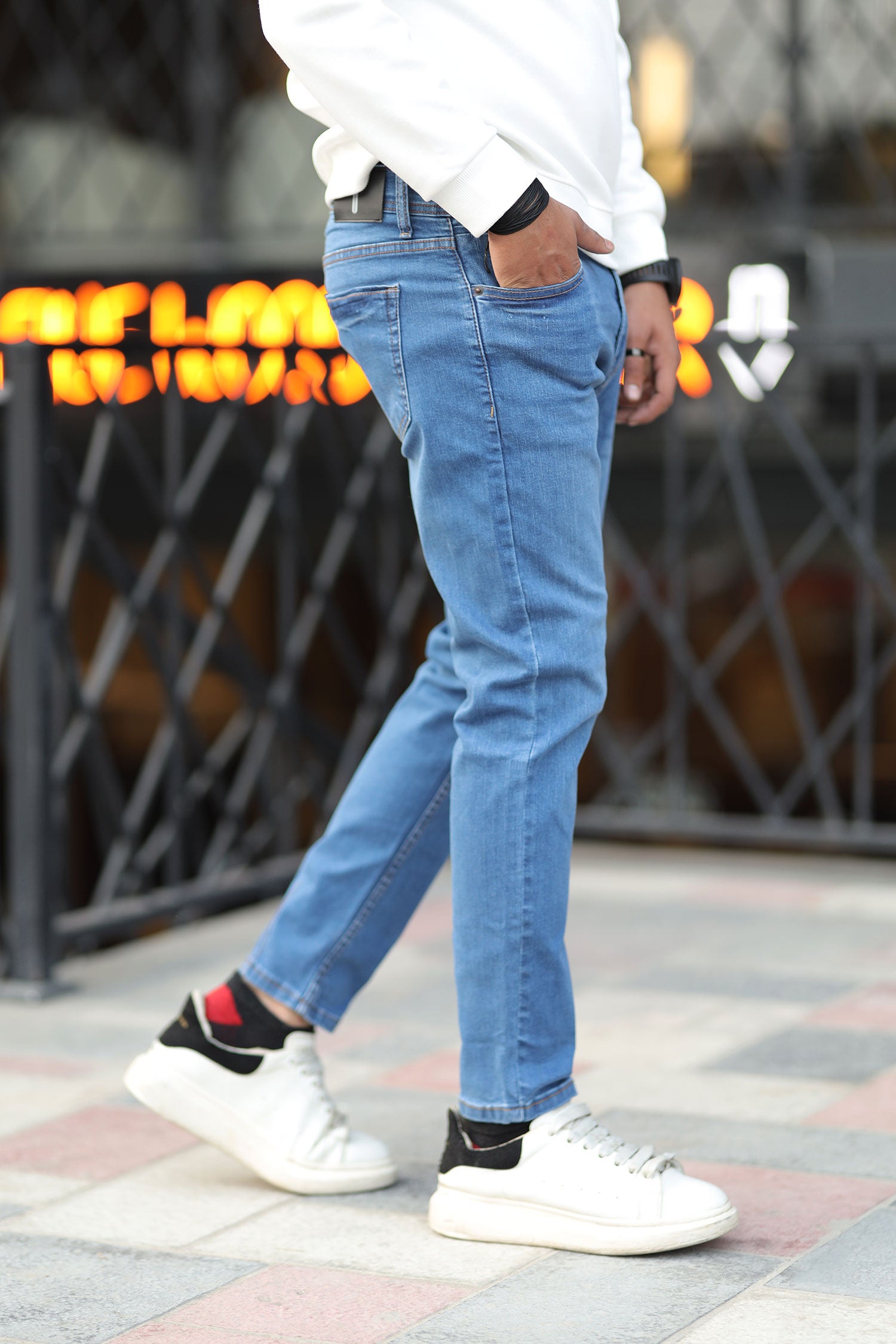 Elegant Style Turbo Ankle Fit Jeans In Blue