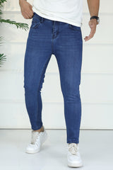 Turbo Street-Style Ankle Grazer Jeans In Blue