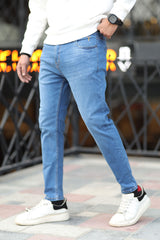 Elegant Style Turbo Ankle Fit Jeans In Blue