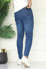 Turbo 'Knitted' Edge Ankle-Fit Jeans In Blue