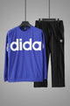 Adds Spellout Crew Round Neck Tracksuit In Royal Blue