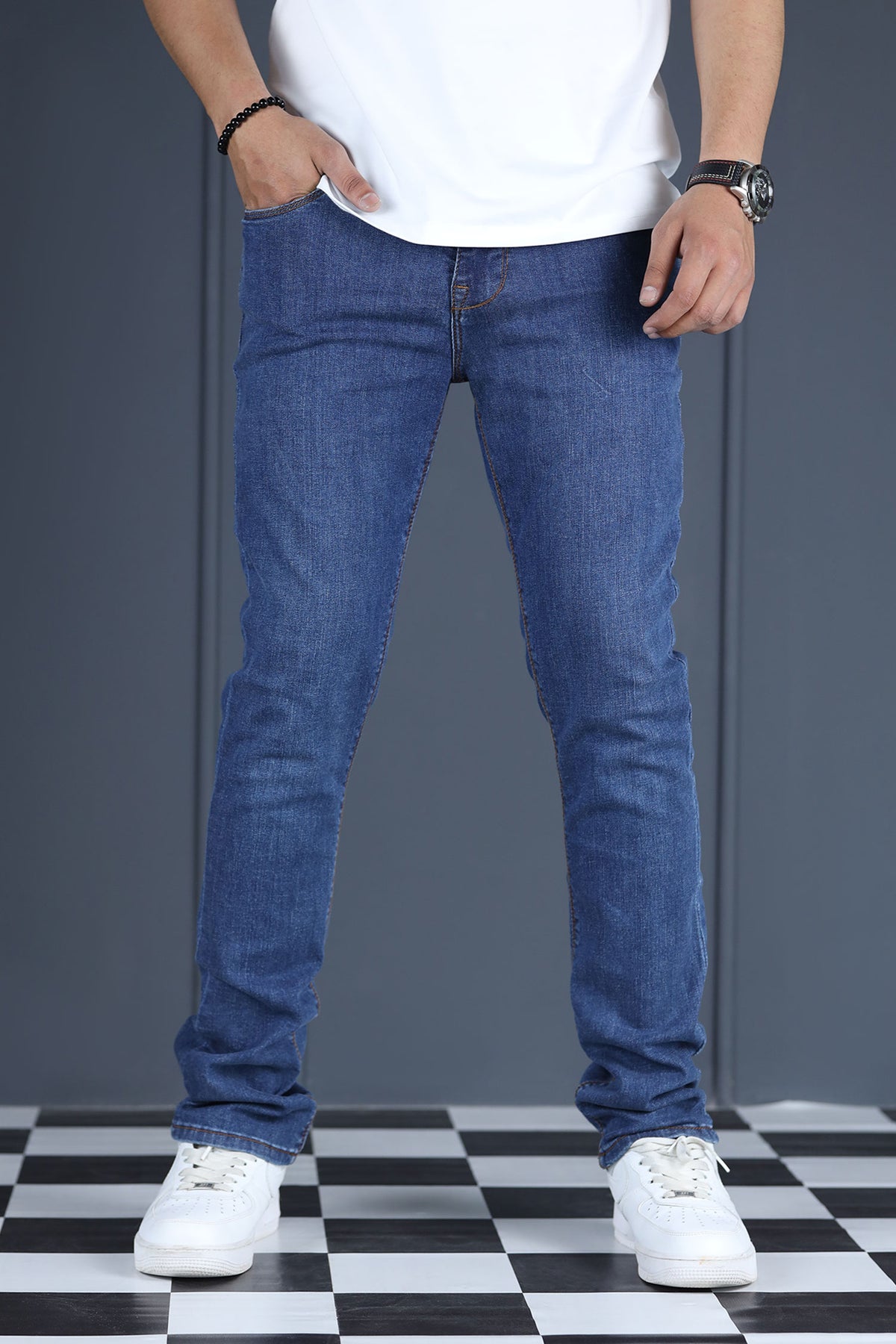 Smart World Slim Fit Turbo Jeans In Blue