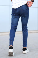 Plain Turbo Ankle Fit Jeans In Blue