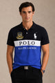 Plo Rph Lren Custom Fit In Two-Tone Men's Polo Shirt In Black