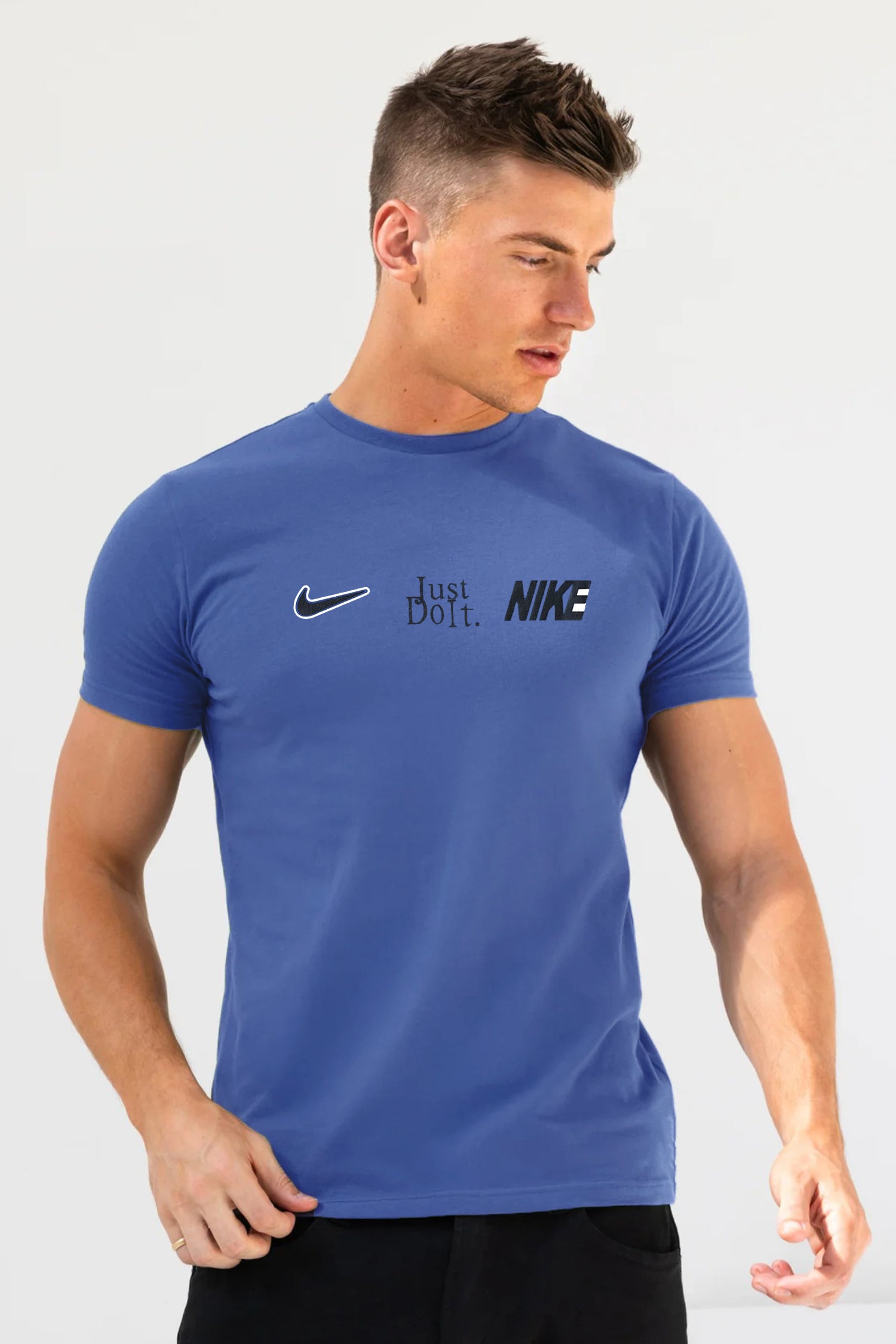 Nke Stacked Graphic Logo Crew Neck Tee