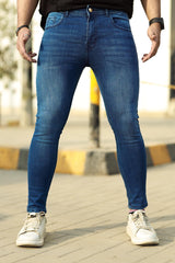 Light Faded Slim Fit Turbo Jeans In Blue