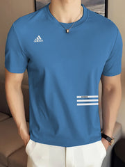 Adds Premium Tennis Short Sleeves Round Neck T-Shirt