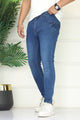 Turbo 'Knitted' Edge Ankle-Fit Jeans In Blue