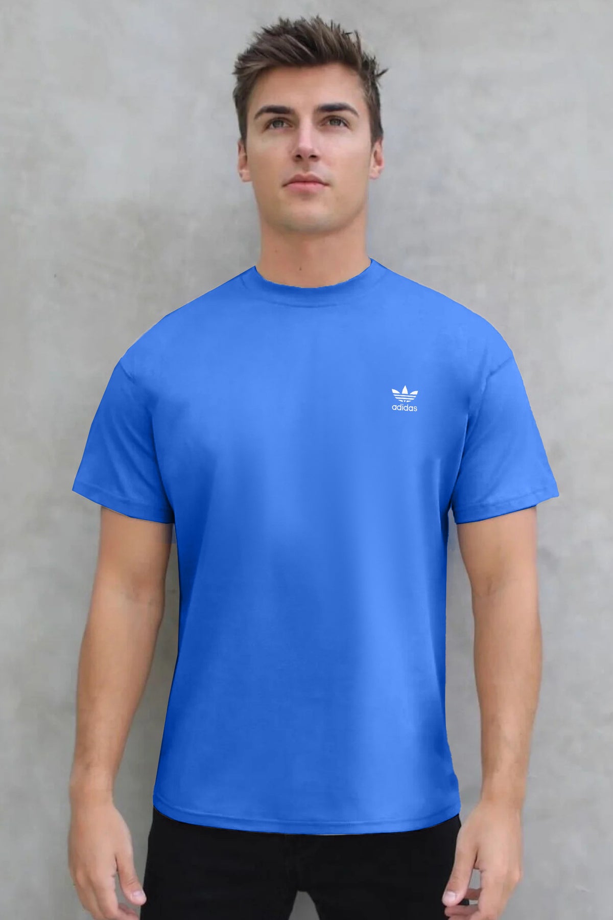 Adds AdiColor Signature Crew Neck Tee In Blue