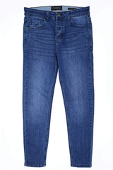 Plain Turbo Ankle Fit Jeans In Blue