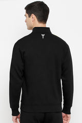 Turbo Strip Panel Men Zipper Tracksuit In Black