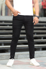 Plain Turbo Ankle Fit Jeans In Black
