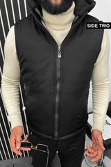 Quilted Pattern Double Side Imported Men's Gilet In Black