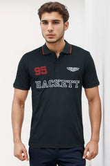 Hackt Aston Martin Racing Front Embroidered Men's Polo Shirt