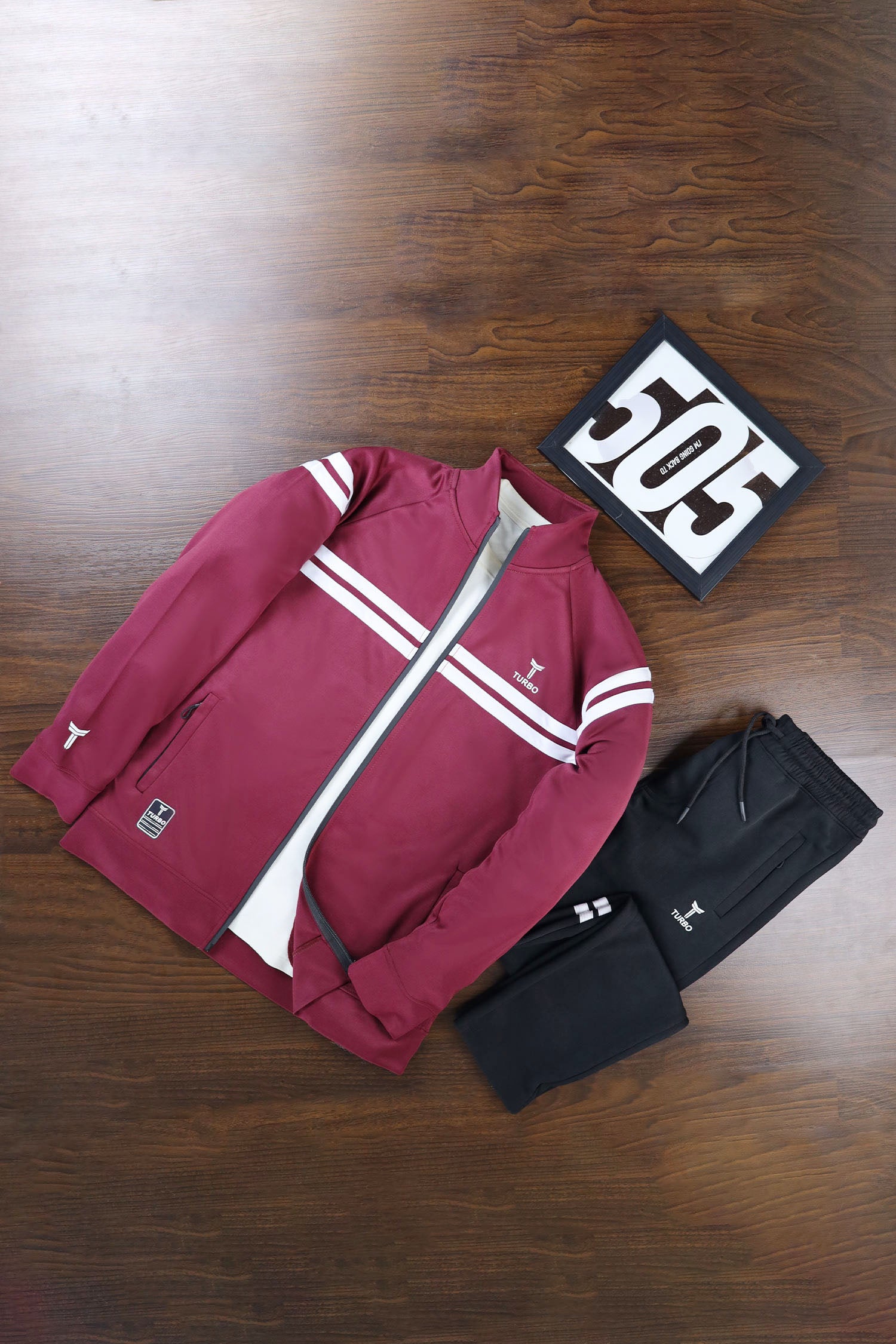Turbo Edge Slim Fit Mock Neck Zipper Style Tracksuit