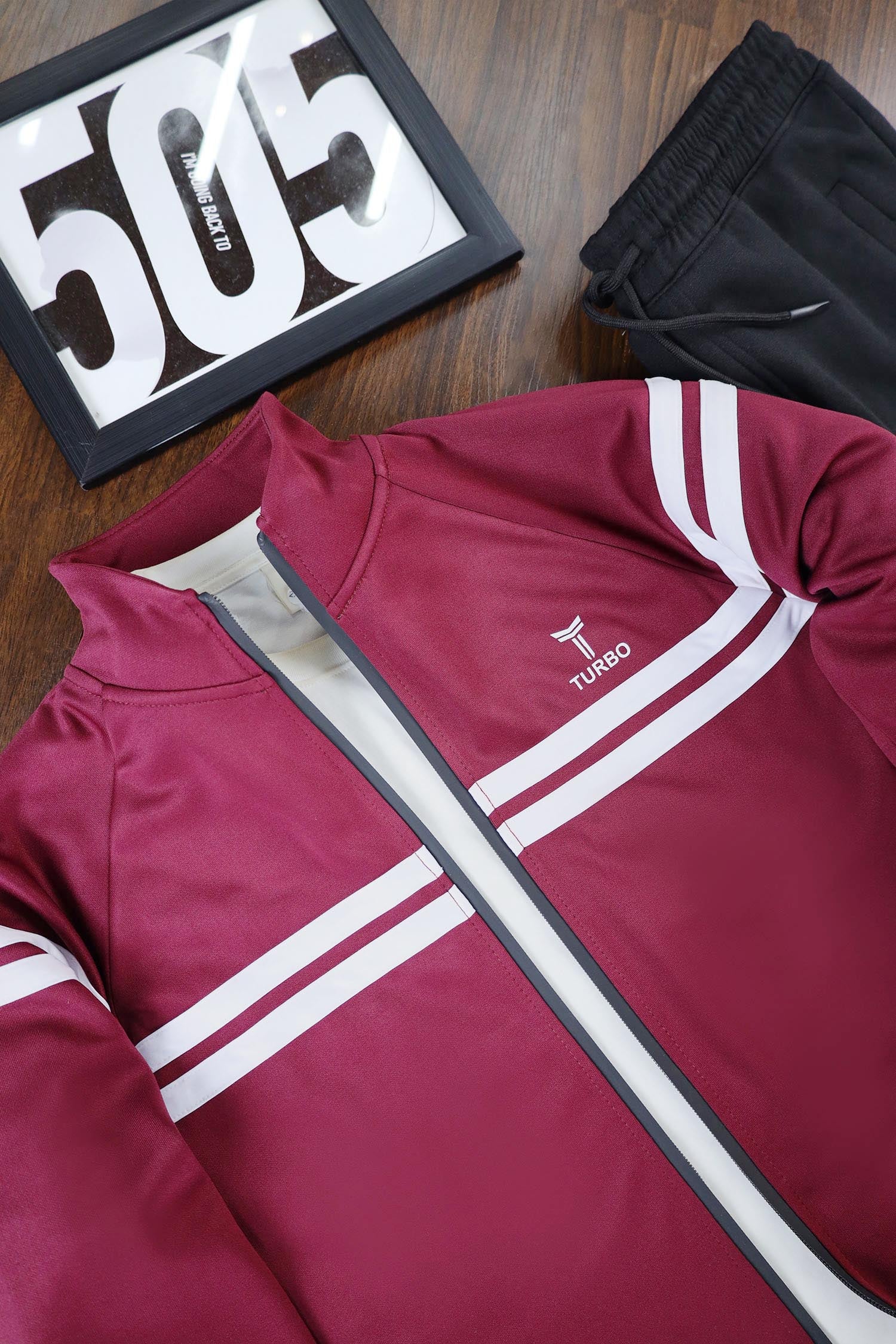 Turbo Edge Slim Fit Mock Neck Zipper Style Tracksuit