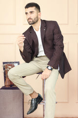 Classic Rich Chestnut Aura Mens Casual Blazer