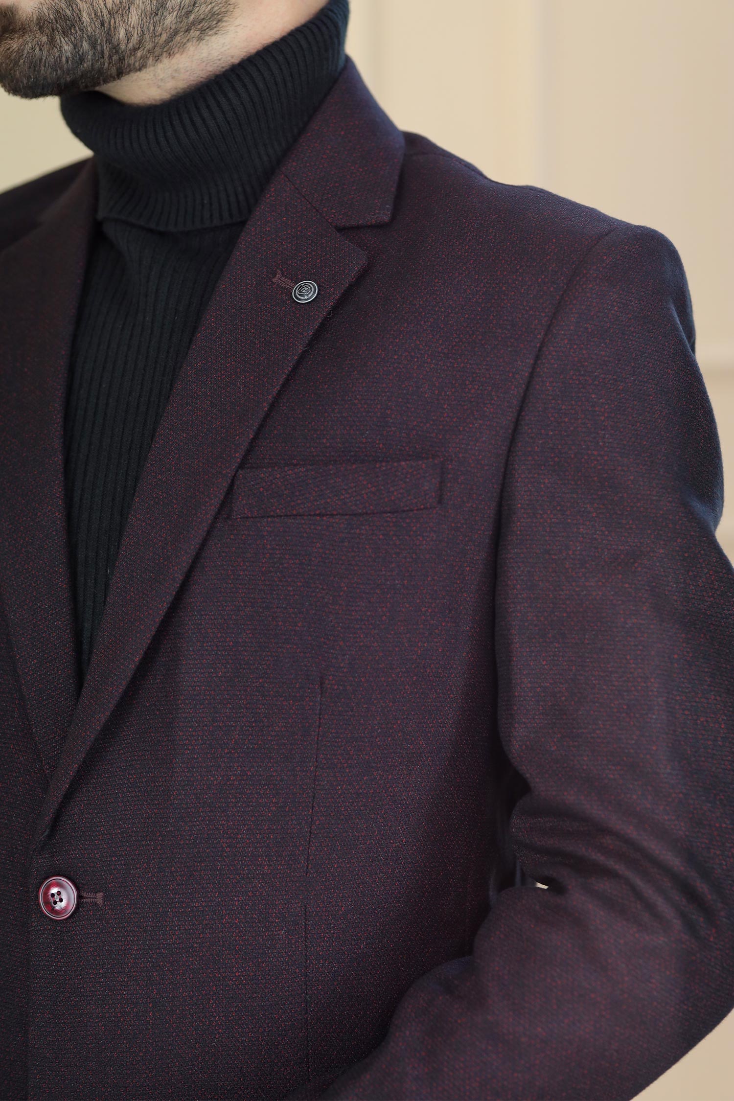 Classic Rich Premium Wool Blend Mens Casual Blazer