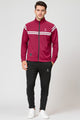 Turbo Edge Slim Fit Mock Neck Zipper Style Tracksuit In Black&Maroon