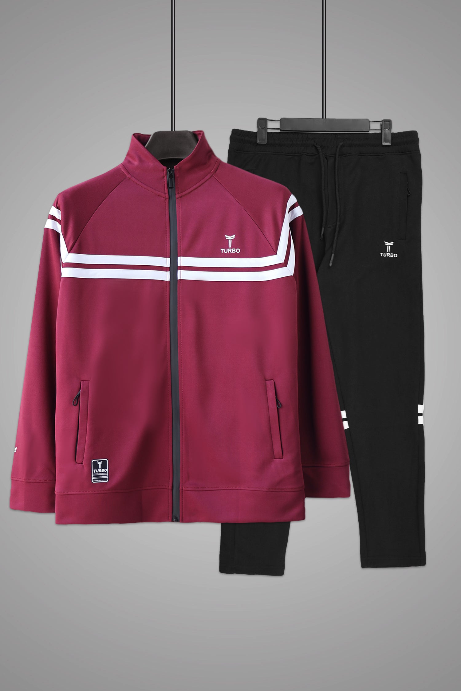 Turbo Edge Slim Fit Mock Neck Zipper Style Tracksuit