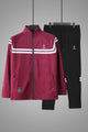 Turbo Edge Slim Fit Mock Neck Zipper Style Tracksuit In Black&Maroon