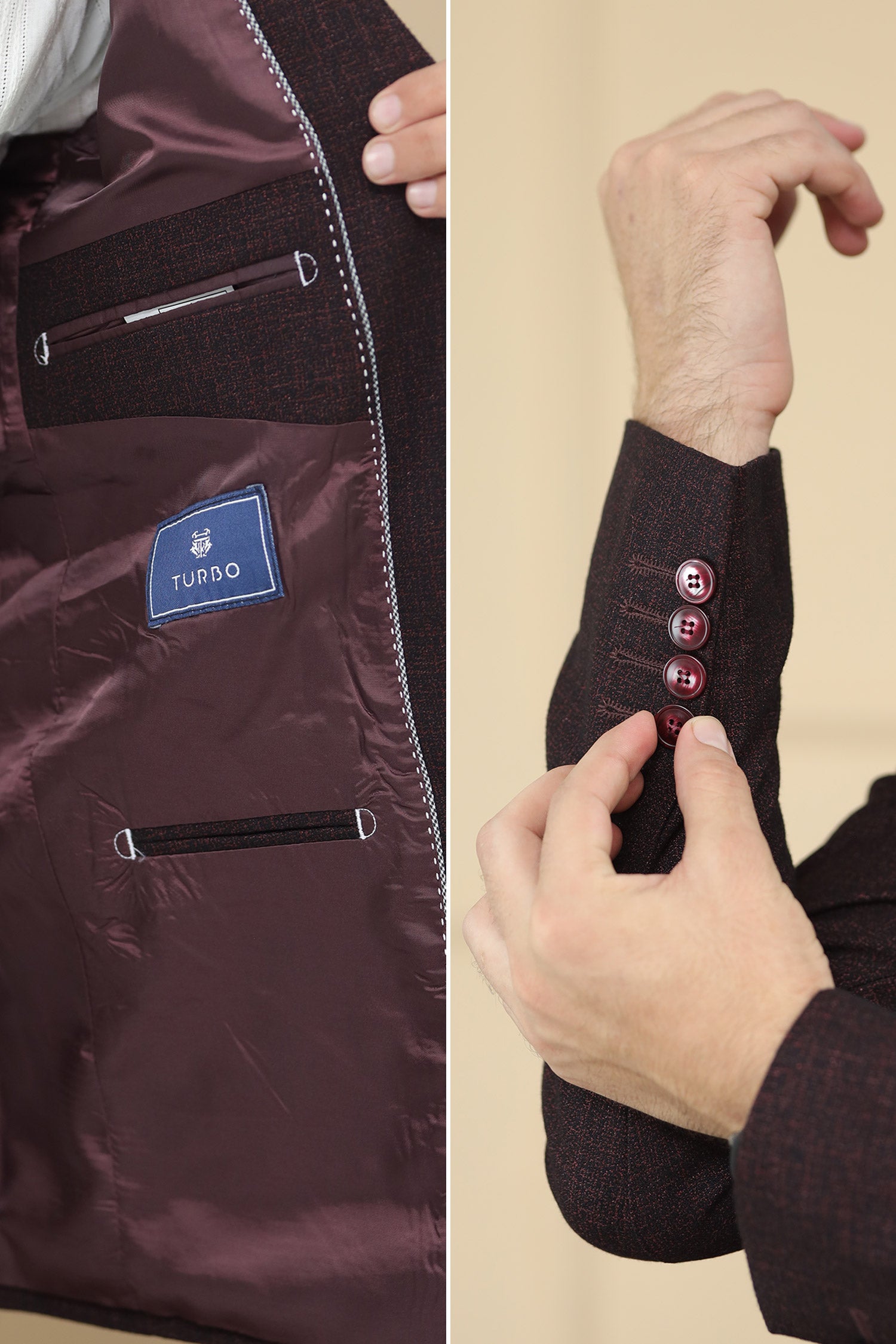 Classic Rich Chestnut Aura Mens Casual Blazer