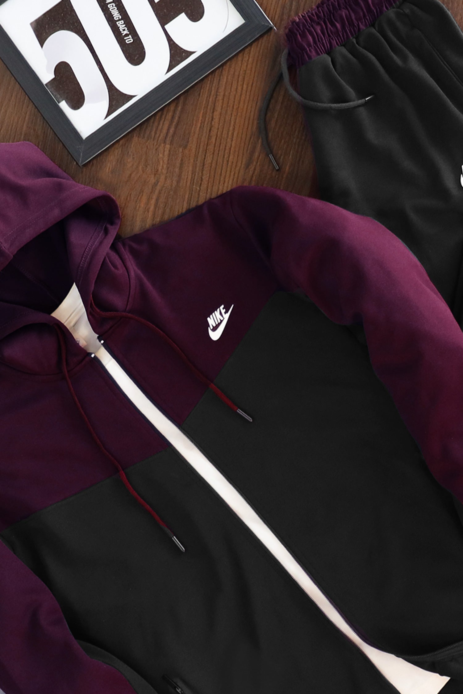 Nke V Diagonal Pattern Mock Neck Tracksuit