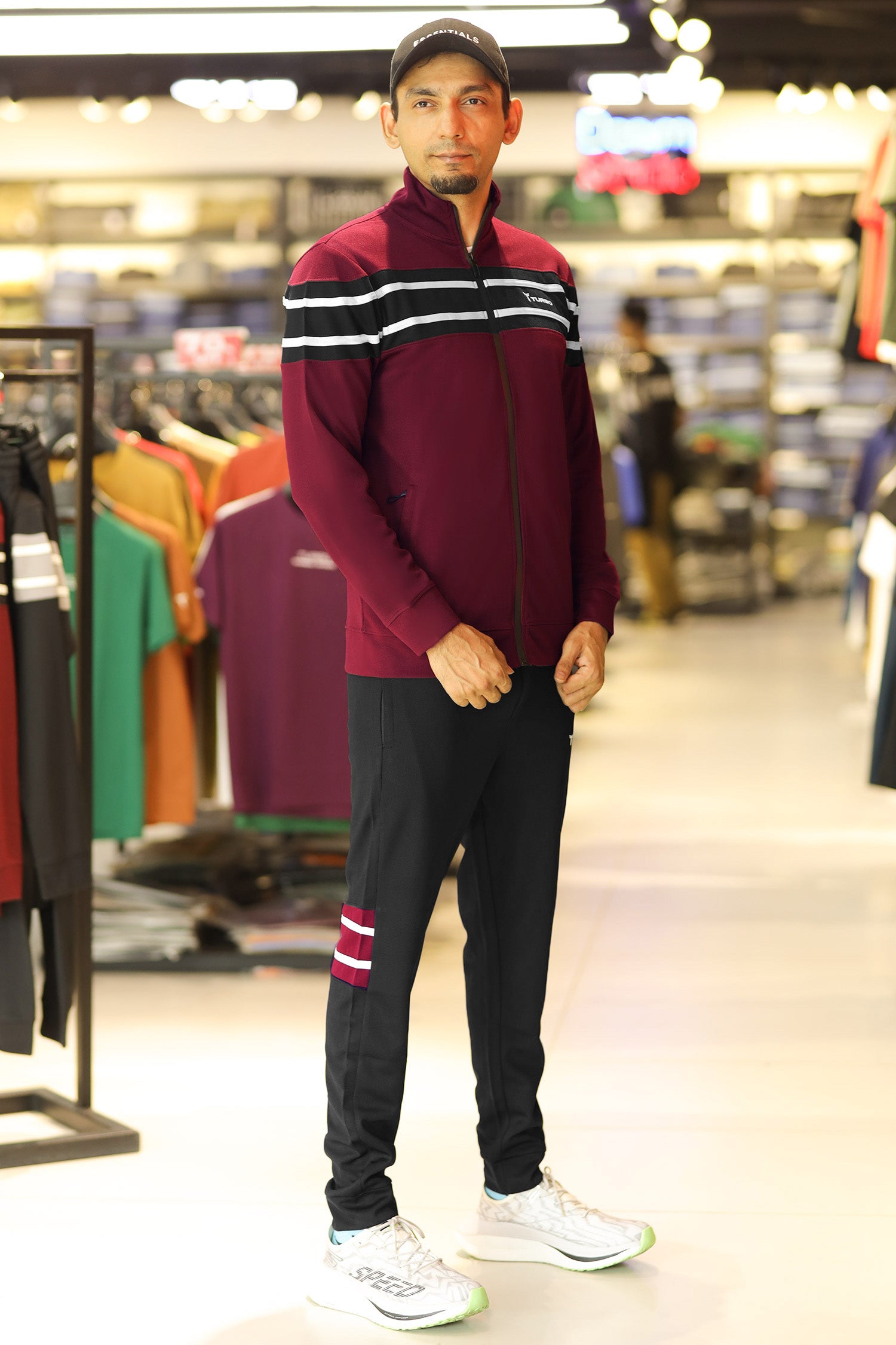 Turbo Color-Block Panel Standing Collar Zipper Tracksuit