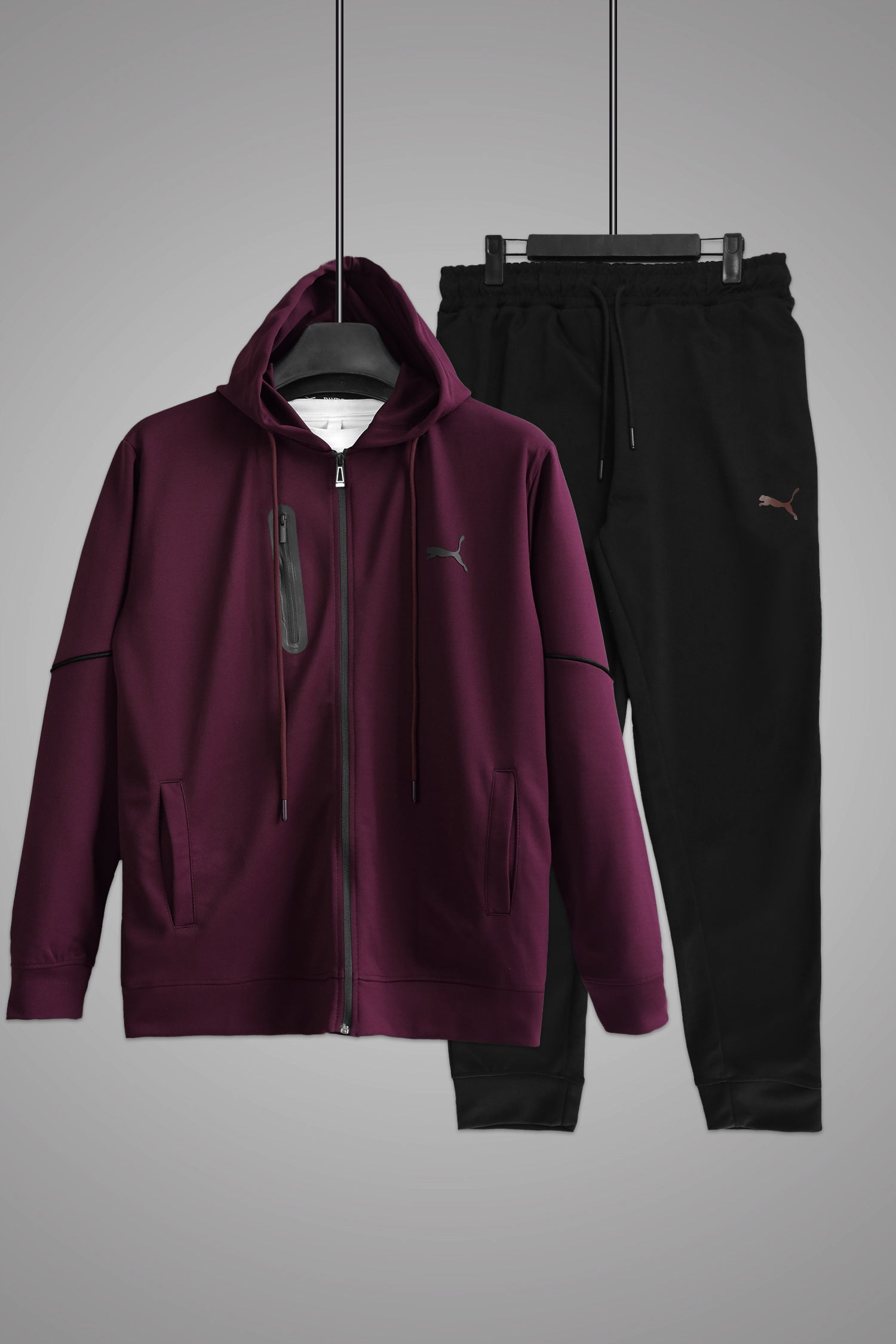 Pma Mens Vent Hooded Woven Zipper Tracksuit