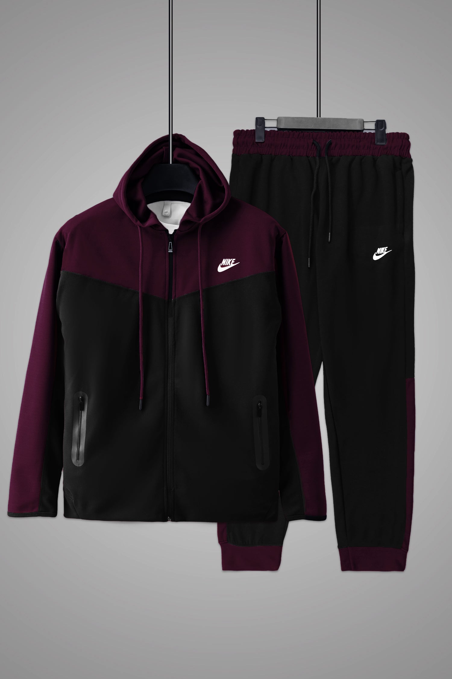 Nke V Diagonal Pattern Mock Neck Tracksuit