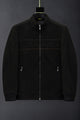 Geometric Block Patterned Imported Men's Wool Jacket In Black & Coffee