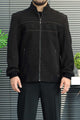 Geometric Block Patterned Imported Men's Wool Jacket In Black & Coffee