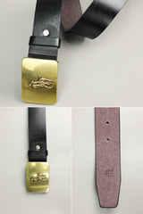 Polo Metal Alloy Automatic Buckle Branded Belt