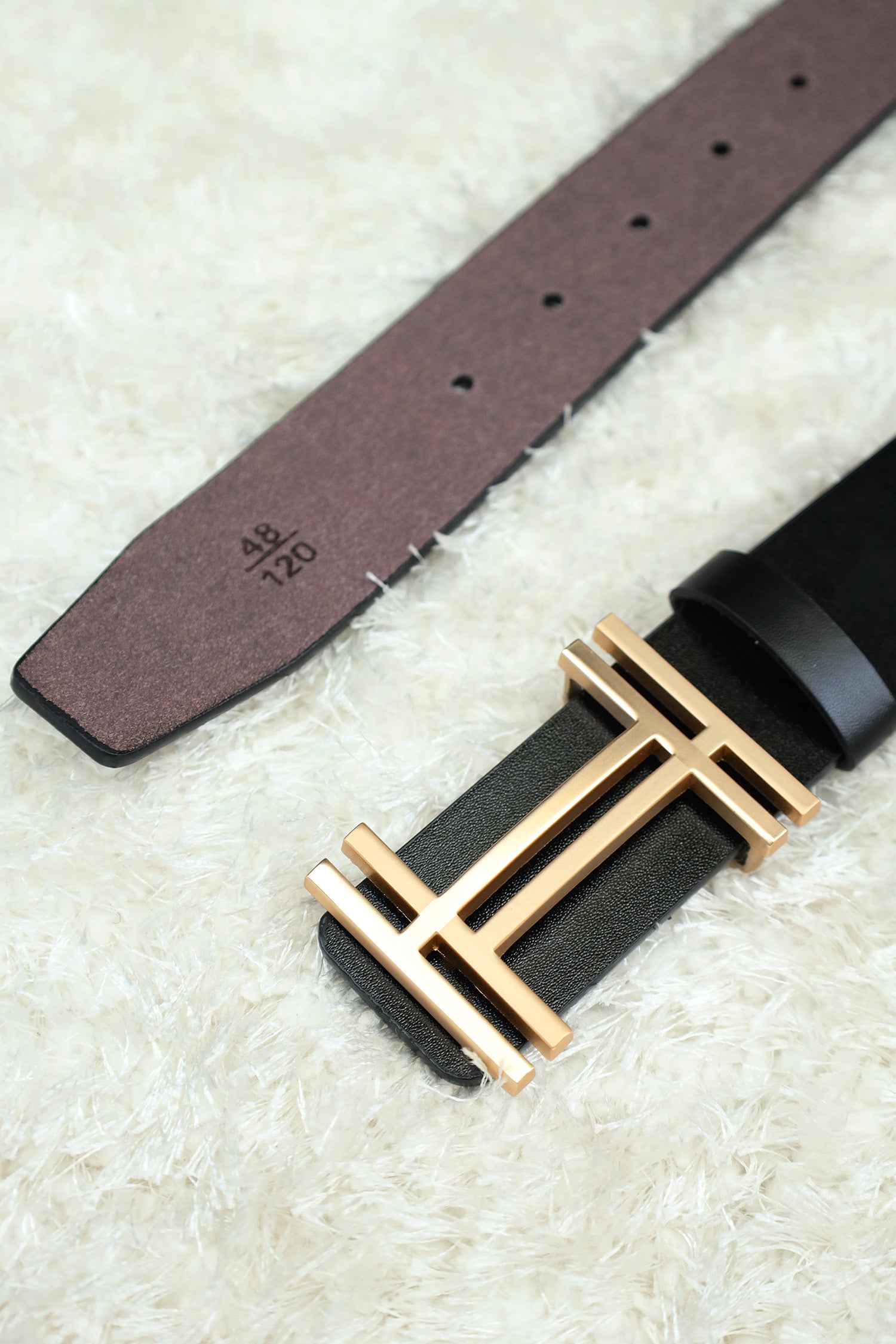 Hrmes Metal Alloy Automatic Buckle Branded Belt