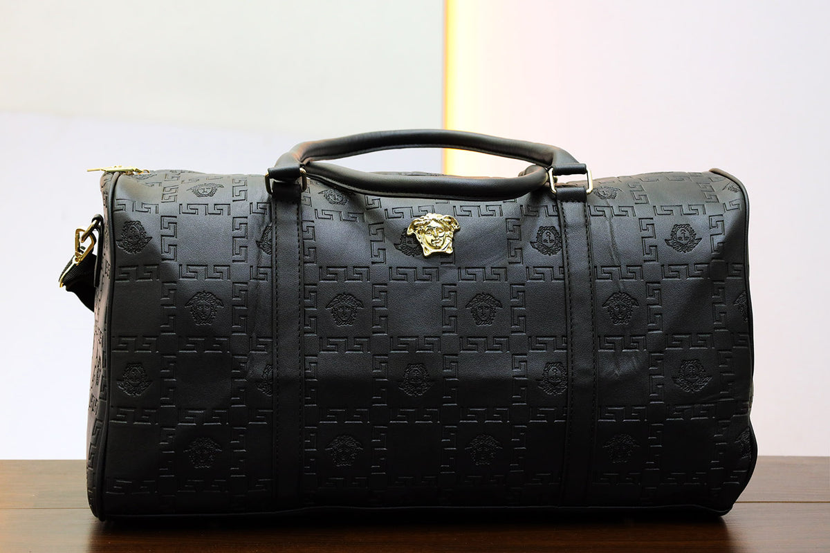 Vrsce Imported Embossed Texture Travel bag in Black & Golden